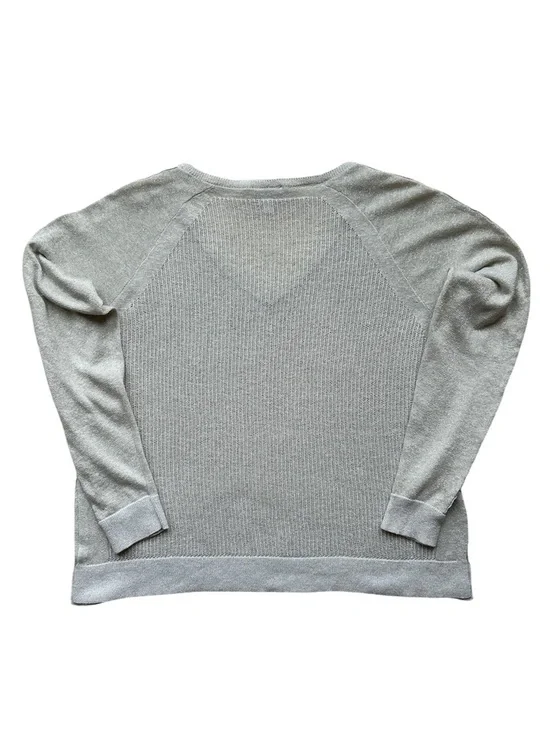 Lucky Brand Metallic Linen Blend Knit V-Neck Sweater Size Large in GUC - Picture 3 of 5